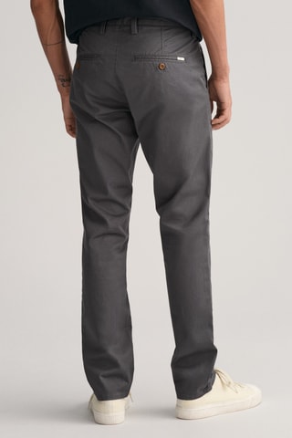 Calças chino slim em algodão biológico - Antracite