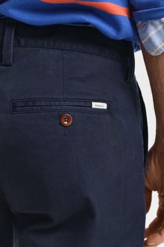 Calças chino regular em algodão biológico - Azul-marinho