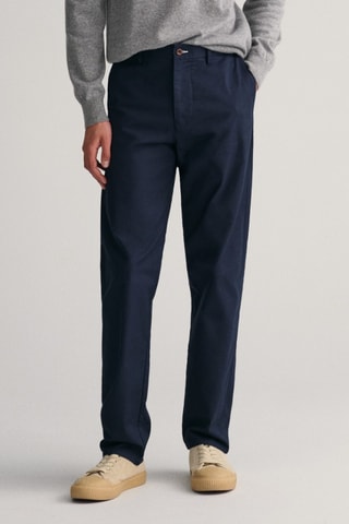 Calças chino regular - Azul-marinho