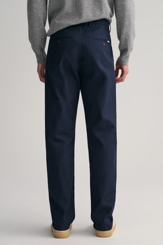 Calças chino regular - Azul-marinho