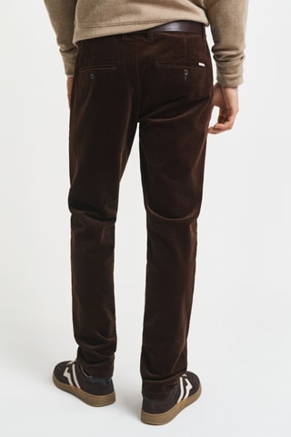 Calças chino slim - Castanho-escuro