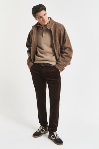 Calças chino slim - Castanho-escuro