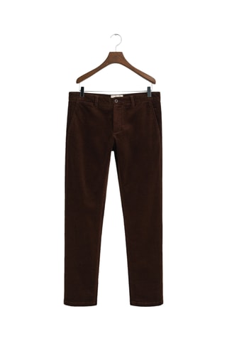 Calças chino slim - Castanho-escuro