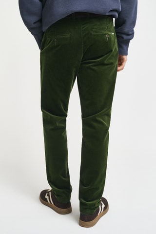 Calças chino slim - Verde-escuro