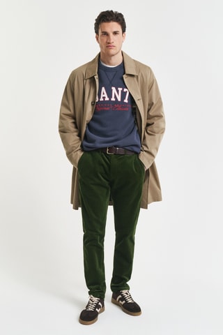 Calças chino slim - Verde-escuro