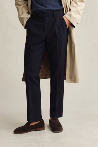 Calças de lã - Azul-marinho