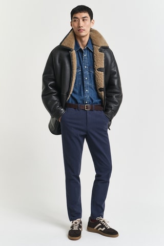 Calças slim - Azul-marinho