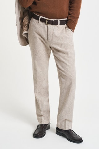 Calças em seda - Bege