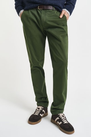 Calças chino slim - Verde-azeitona