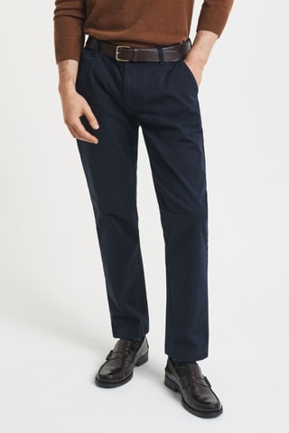 Calças chino slim - Azul-marinho