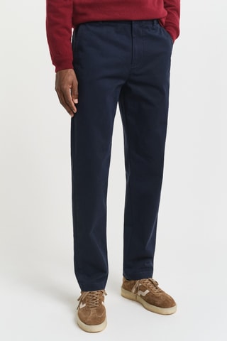 Calças chino regular - Azul-marinho