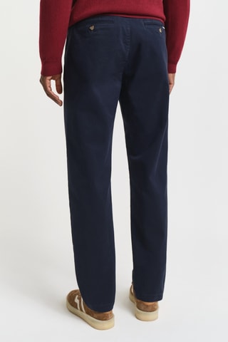 Calças chino regular - Azul-marinho