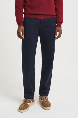 Calças chino regular - Azul-marinho