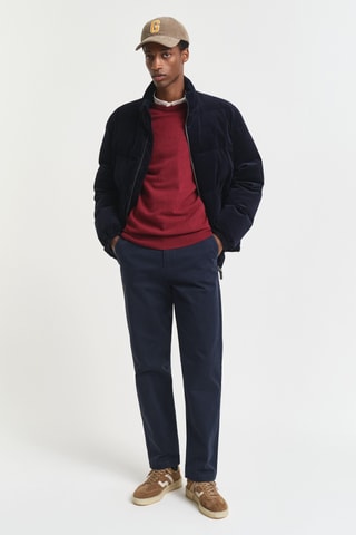 Calças chino regular - Azul-marinho