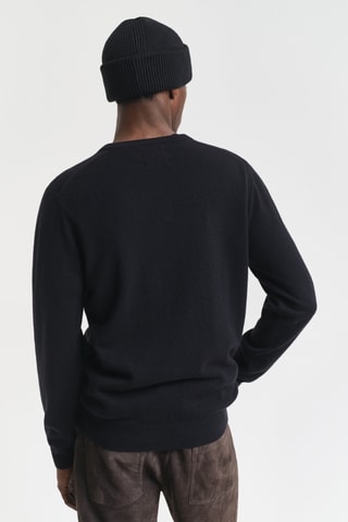 Camisola regular em lã - Preto