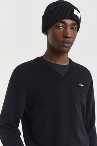 Camisola regular em lã - Preto