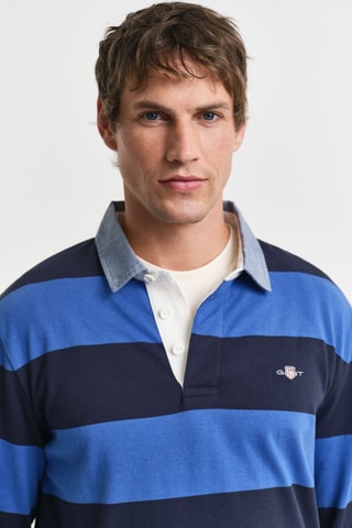 Polo regular em algodão biológico - Azul