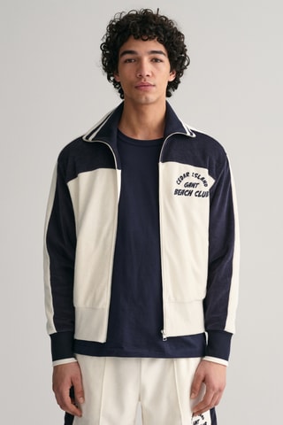 Sweat regular - Cru e azul-marinho