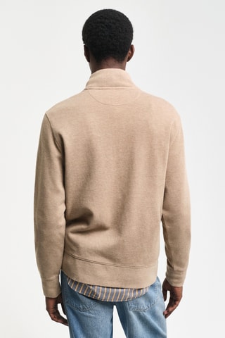 Casaco de malha regular - Caqui mesclado