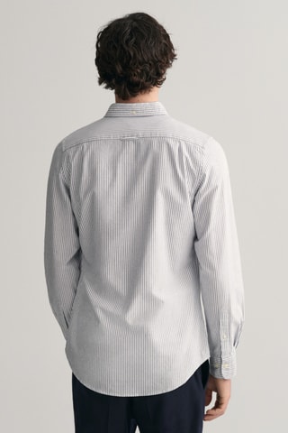 Camisa slim - Branco e azul