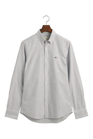 Camisa slim - Branco e azul