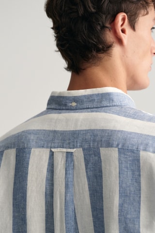 Camisa regular em linho - Azul