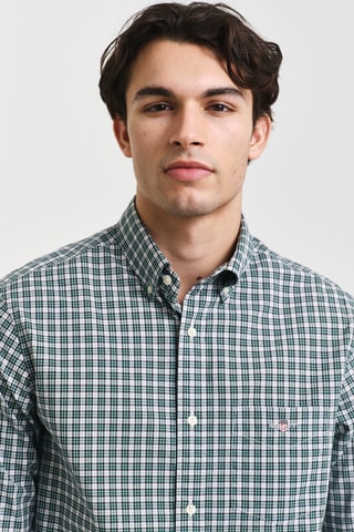 Camisa regular em lã de cordeiro - Verde