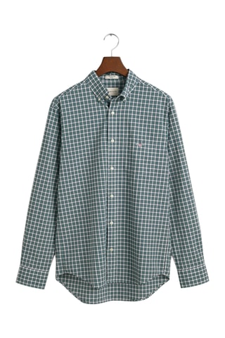 Camisa regular em lã de cordeiro - Verde