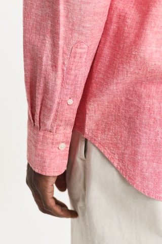 Camisa regular em linho - Rosa