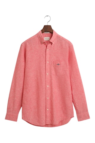 Camisa regular em linho - Rosa