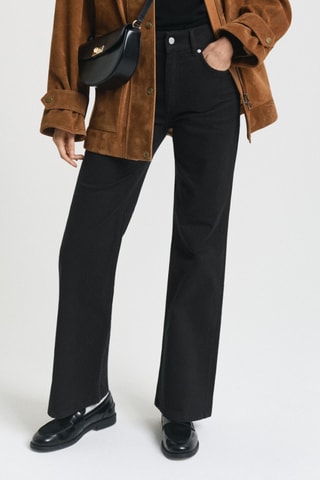 Calças de ganga flare - Preto