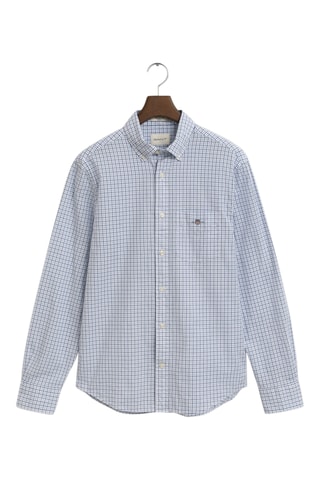 Camisa regular - Azul-claro e branco