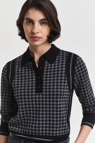 Camisola regular em lã mérino - Preto