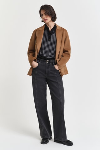 Camisola regular em lã mérino - Preto