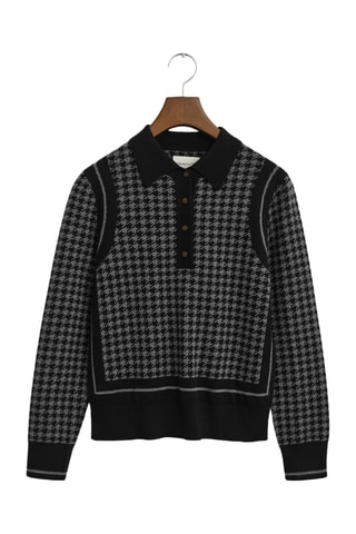 Camisola regular em lã mérino - Preto