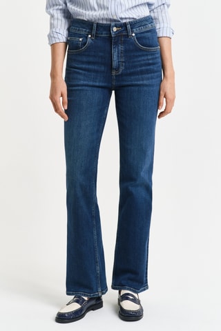 Calças de ganga flare - Azul-escuro