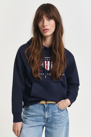 Sweat regular com capuz - Azul-marinho