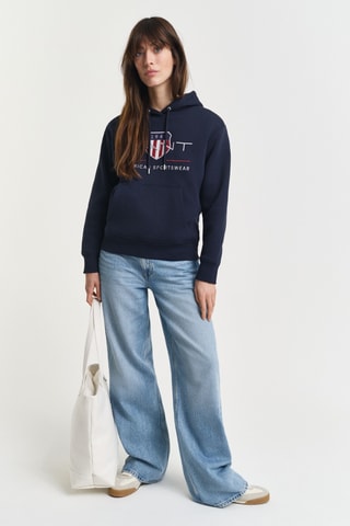 Sweat regular com capuz - Azul-marinho