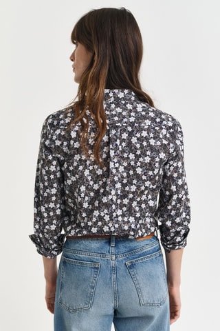 Camisa regular - Azul e branco