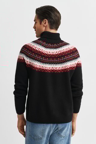 Camisola regular em algodão biológico e lã - Preto