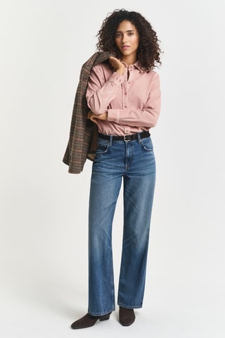 Camisa regular em veludo - Rosa-maquilhagem