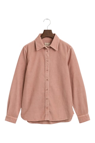 Camisa regular em veludo - Rosa-maquilhagem