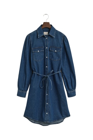 Vestido-camisa de ganga - Índigo