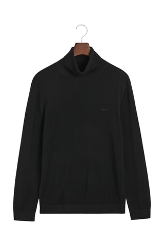 Camisola regular em lã mérino - Preto