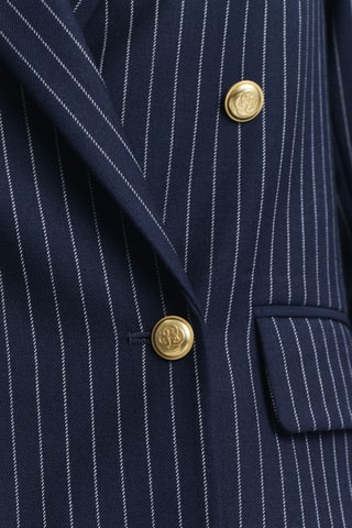 Blazer regular em lã - Azul-marinho