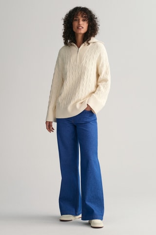 Camisola regular de lã - Creme