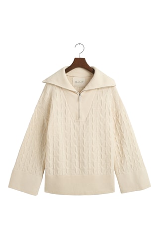 Camisola regular de lã - Creme