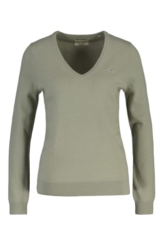 Camisola regular em lã - Verde cinzento