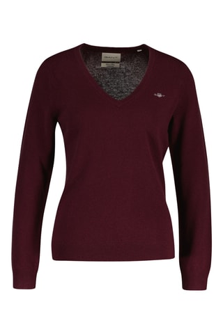 Camisola regular em lã de cordeiro - Bordô