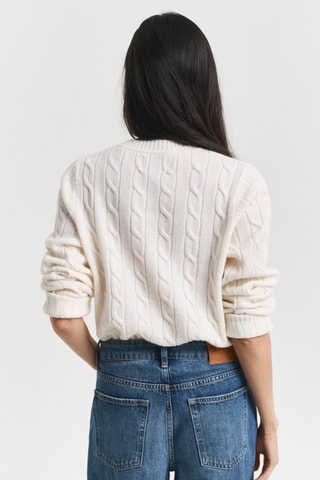 Camisola regular em lã de cordeiro - Creme